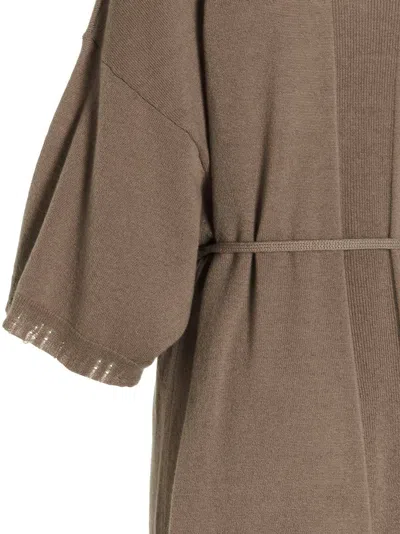 Nude Beige Knit Long Dress