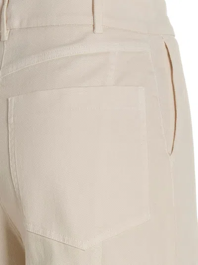 Nude High-waisted Stretch Cotton Wide Leg Jeans In White