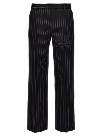 Off-white Off White '23 Pinstripes' Trousers In Blue