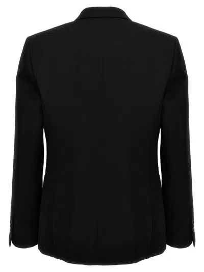 Off-white Double-breasted Tattoo Blazer With Satin Peak Lapel