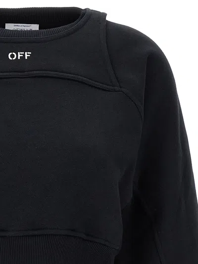 Off-white Cotton Sweatshirt With Frontal Logo