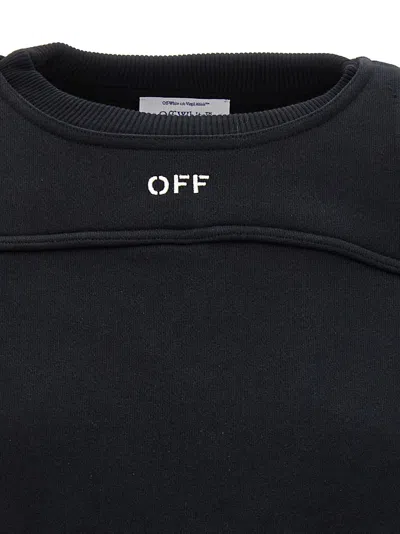 Off-white Cotton Sweatshirt With Frontal Logo