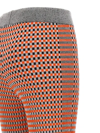 Rabanne Jacquard Checkered Flared Trousers With Buttoned Waistband