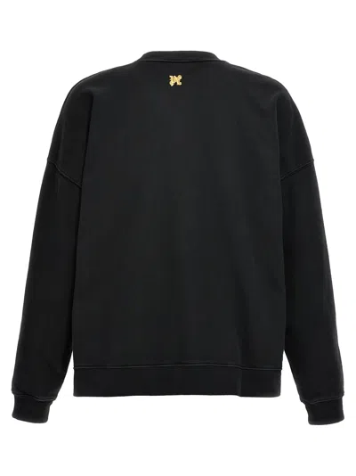 Palm Angels Burning Monogram Sweatshirt In Black