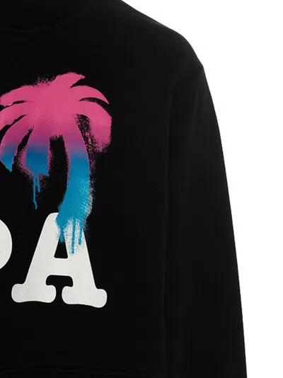 Palm Angels Graphic Print Crewneck Cotton Sweatshirt