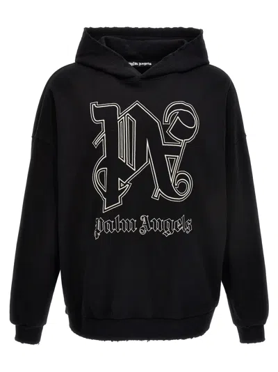 Shop Palm Angels 'pa Monogram Statement' Hoodie