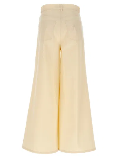 Rochas Wide Leg Jeans With Front And Back Pockets