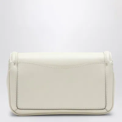 Roger Vivier Elegant Ecru Leather Mini Clutch With Crystal Buckle