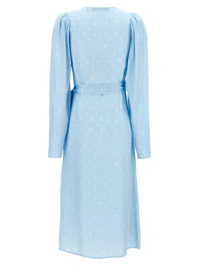 Rotate Birger Christensen Polka Dot Midi Wrap Dress With Pockets