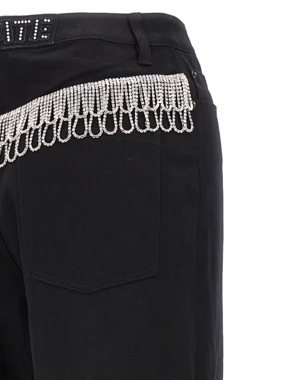 Rotate Birger Christensen Rotate Straight Jeans With Cristal Fringes