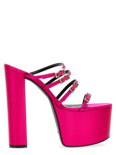 Sergio Rossi Fuchsia Open Toe Platform Heels