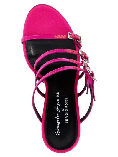 Sergio Rossi Fuchsia Open Toe Platform Heels