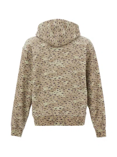 Stampd Beige Felpa Con Cappuccio Camo Leopard
