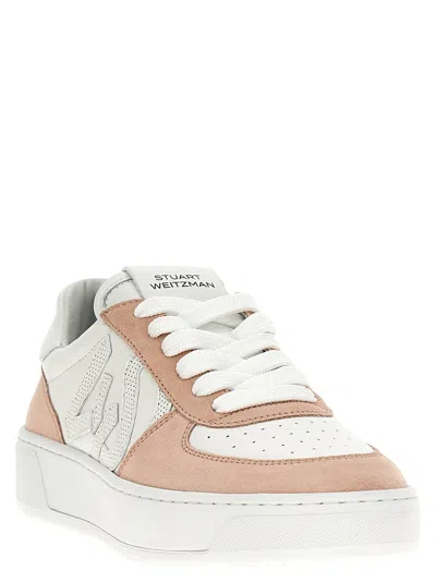 Stuart Weitzman Pink Courtside Monogram Sneakers