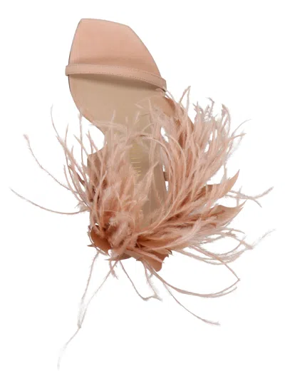 Stuart Weitzman Plume 100 Feather-trimmed Sandals