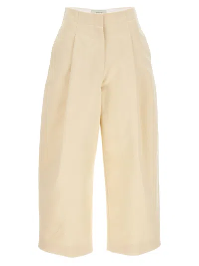 Studio Nicholson Cream Cotton Twill Dordoni Trousers In Neutral