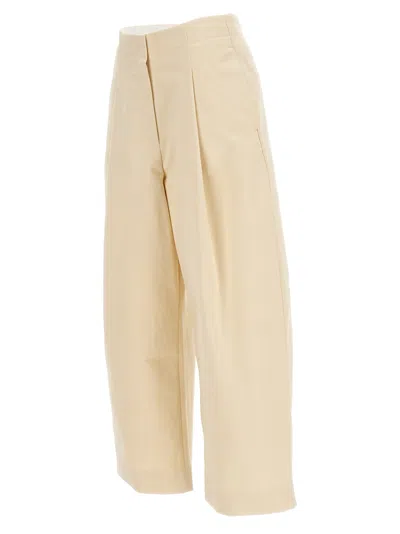 Studio Nicholson Cream Cotton Twill Dordoni Trousers In Neutral