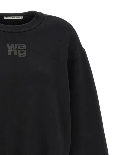 Alexander Wang T Alexanderwang.t Essential Terry Crew Sweatshirt With Puff Paint Logo