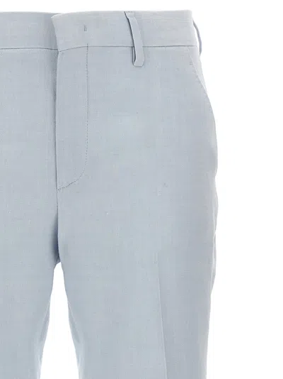 Tagliatore Light Blue Linen Blend Trousers