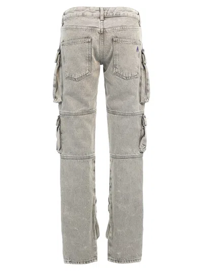 Attico 'essie' Distressed Cargo Trousers With Multiple Pockets