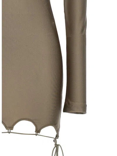 Attico ''lyna'' Military Mini Dress In Brown