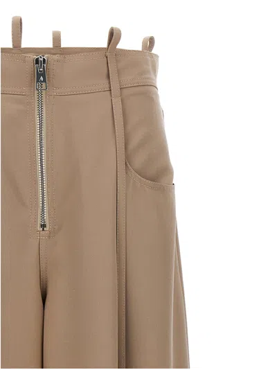 Attico Gabardine Pence Zip Up Wide Pants