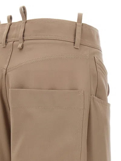 Attico Gabardine Pence Zip Up Wide Pants