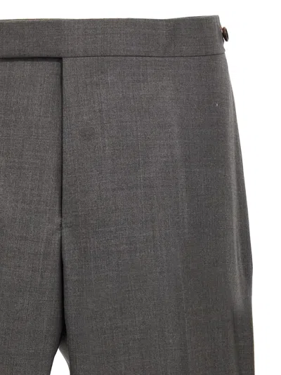Thom Browne Wool Trousers With Back Pockets And Belt Loops