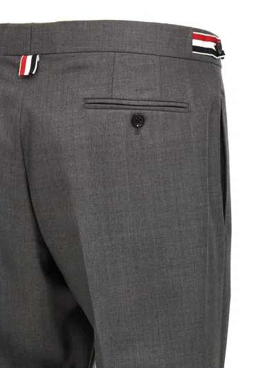 Thom Browne Wool Trousers With Back Pockets And Belt Loops