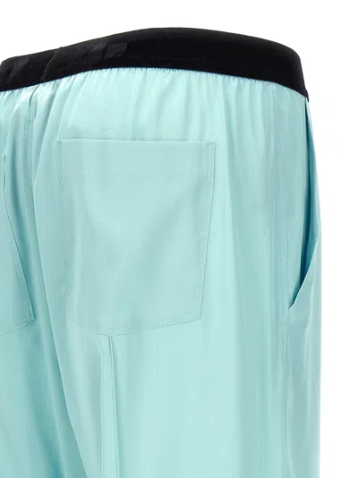 Tom Ford Jacquard-trimmed Stretch-silk Satin Wide-leg Pants