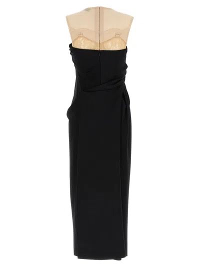 Tory Burch Knotted Front Lace Detail Sheer Panel Dress