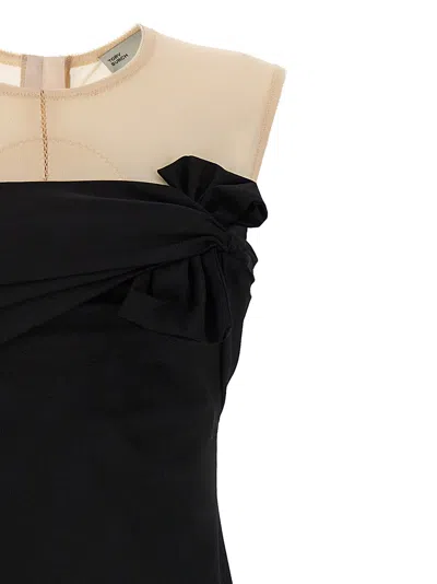 Tory Burch Knotted Front Lace Detail Sheer Panel Dress