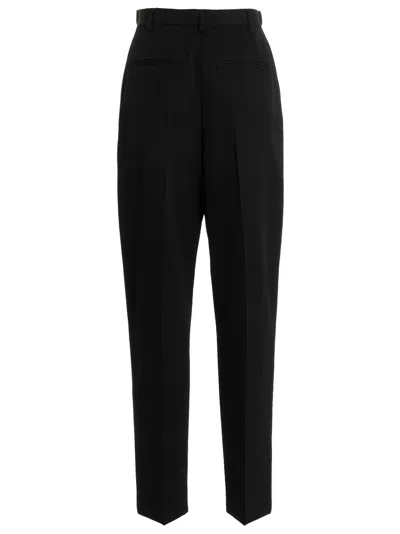 Tory Burch High Waist Wool Twill Trousers With Pleats