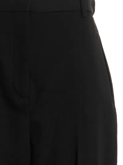 Tory Burch High Waist Wool Twill Trousers With Pleats