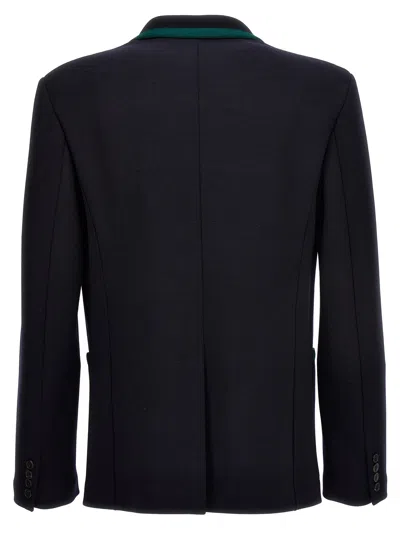 Valentino Tailored Cotton Blend Blazer With Back Slit And Sharp Lapels