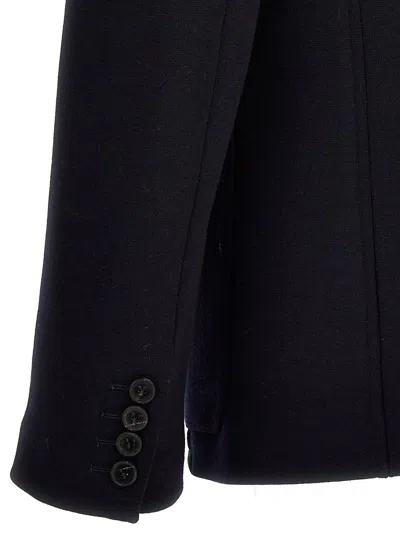Valentino Tailored Cotton Blend Blazer With Back Slit And Sharp Lapels