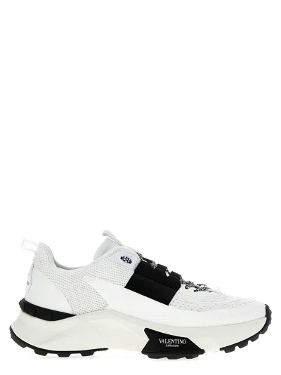 Valentino True Act Low Top Trainer In Mesh And Rubberised Fabric