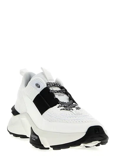 Valentino True Act Low Top Trainer In Mesh And Rubberised Fabric