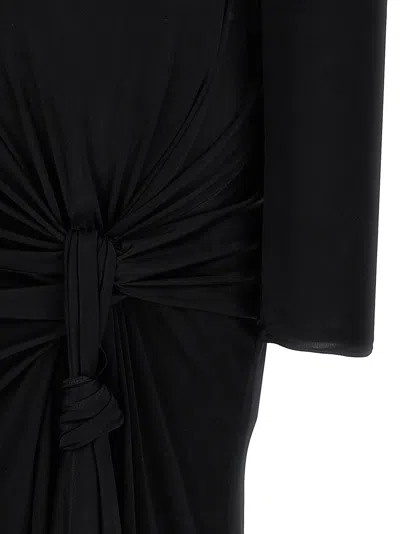 Versace Vacation Capsule Long Dress With Back Drape In Black