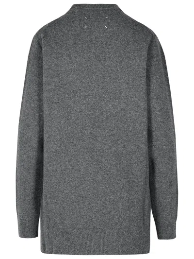 Maison Margiela Wool Sweater 'over' Crew Neck In Gray