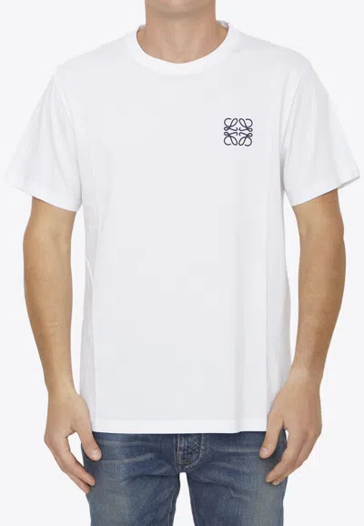 Shop Loewe Anagram Short-sleeved T-shirt In White