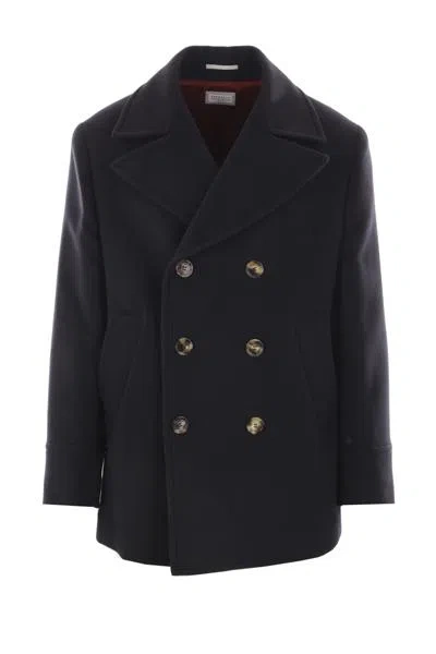 Shop Brunello Cucinelli Coats In Black+black