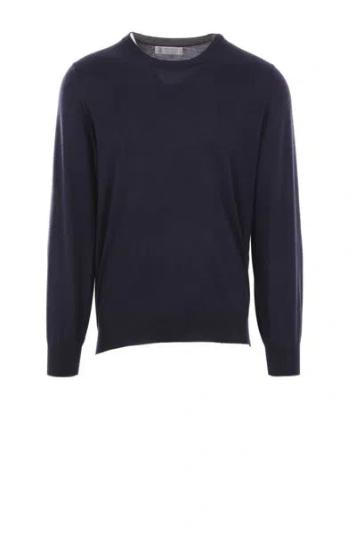 Shop Brunello Cucinelli Sweaters In Navy+dark Grey