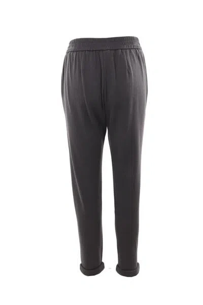 Shop Brunello Cucinelli Trousers In Charcoal+medium Gray