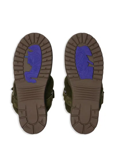 Burberry Elegant Mini Suede Slippers With Soft Fur Lining In Black