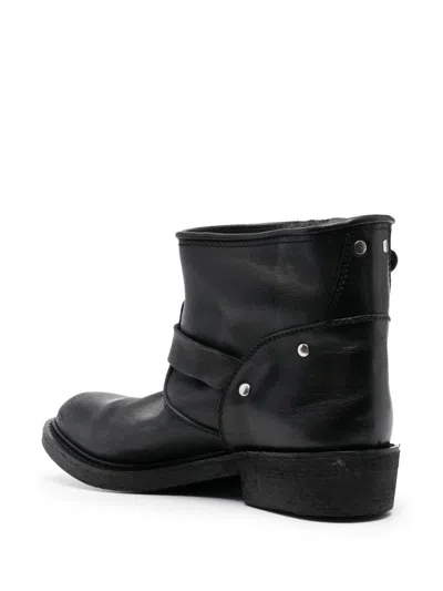 Shop Golden Goose Biker Low Leather Boots In Black