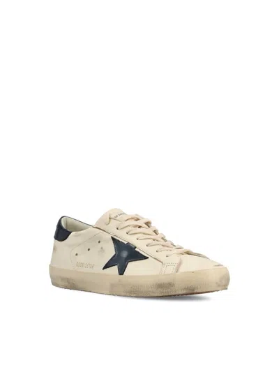 Shop Golden Goose Sneakers In Beige/night Blue