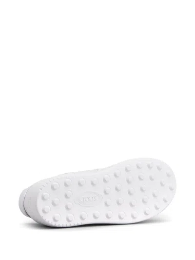 Shop Tod's Leather Platform Sneakers In White