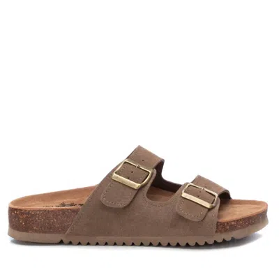 Xti Women's Double Buckle Sandals In Taupe In Grey