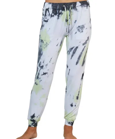 French Kyss Marble Wash Pants In Lime In Green